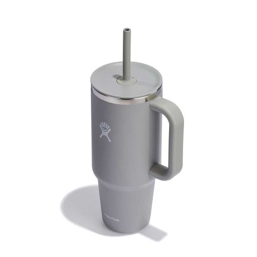 40oz travel tumbler grey highangled