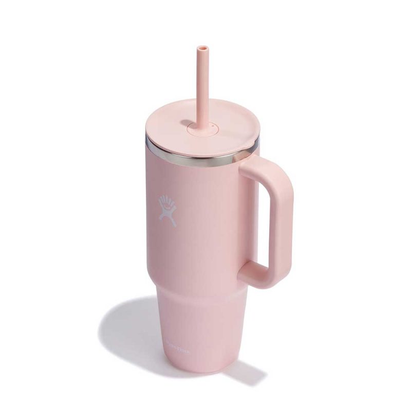 40oz travel tumbler pink highangled 1