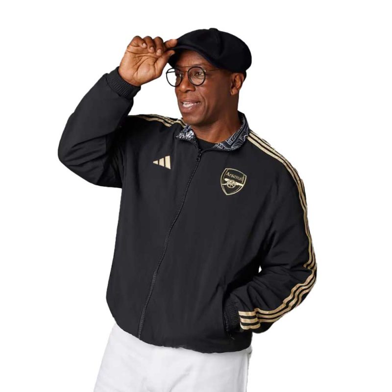 Arsenal Ian Wright Anthem Jacket Black IP1607 HM1 1