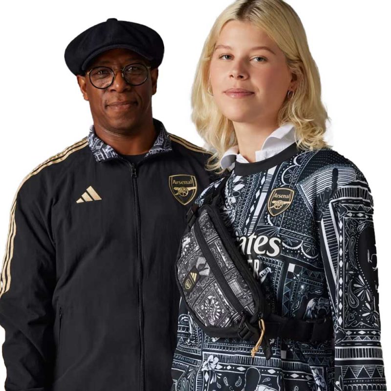 Arsenal Ian Wright Anthem Jacket Black IP1607 HM10