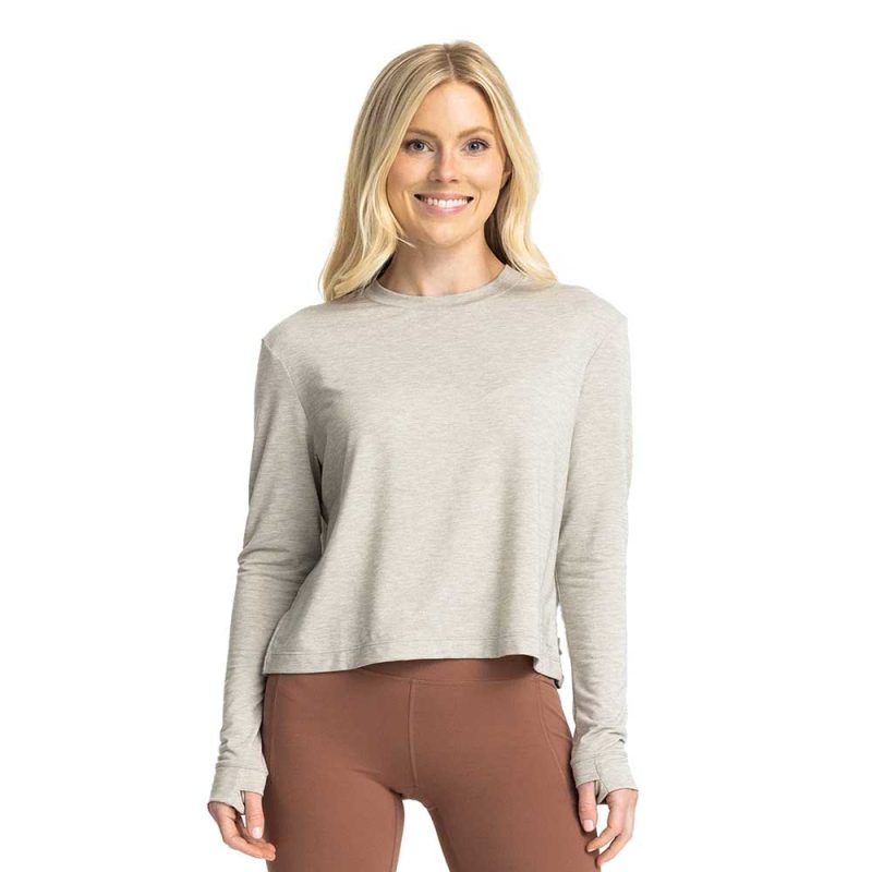 ElevateLongSleeve HeatherSandstone Women 1