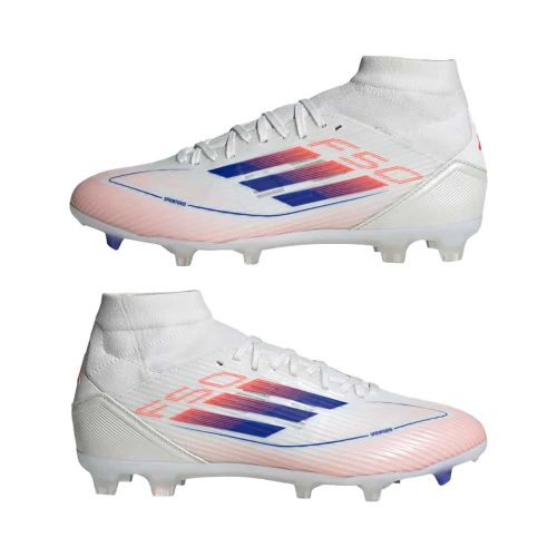 F50 Womens League Mid Cut Firm Multi Ground Cleats White ID9190 09 standard