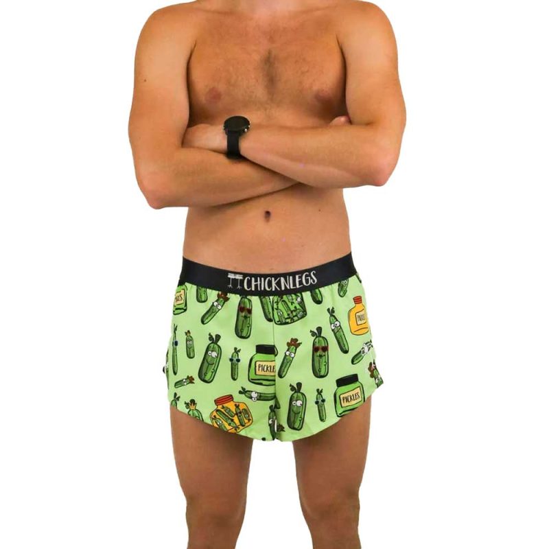 chicknlegs mens 2 inch pickle running shorts front