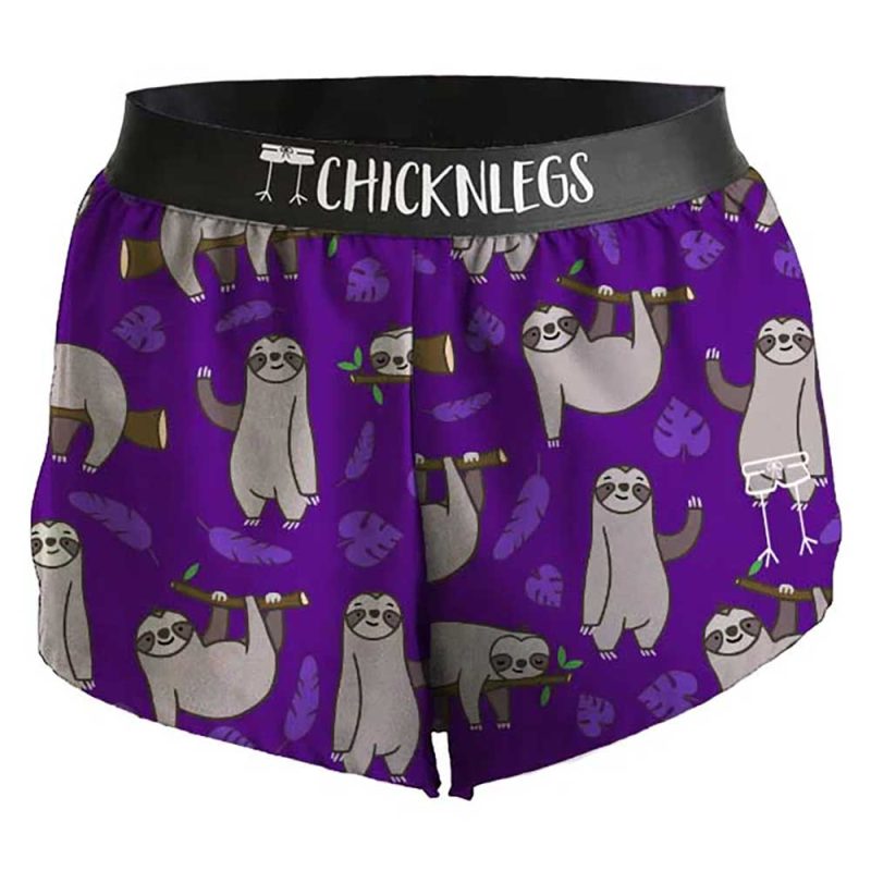 chicknlegs mens 2 inch split shorts sloths ghost image