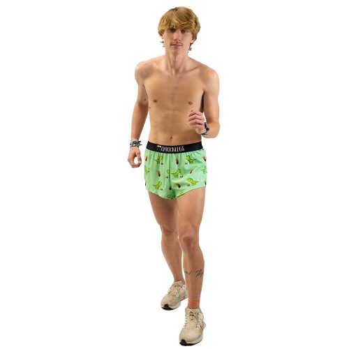 chicknlegs mens dino sore split running shorts full body