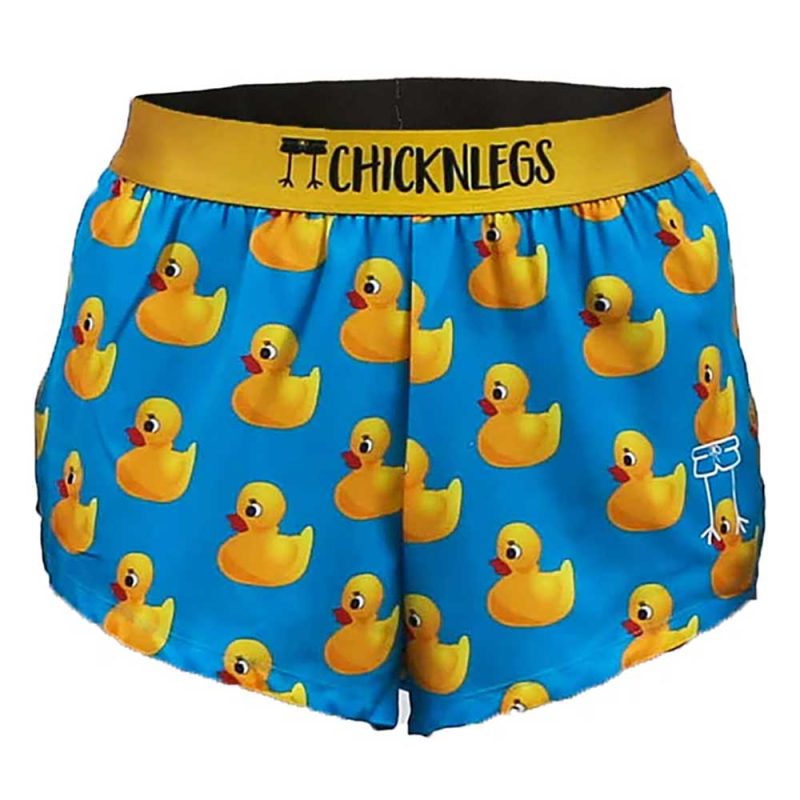 chicknlegs mens rubber ducky 2 inch half split shorts ghost image