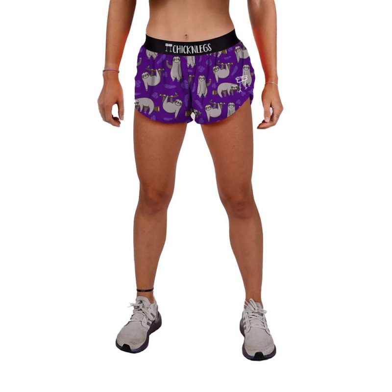 chicknlegs women 1.5 in split shorts sloths full body