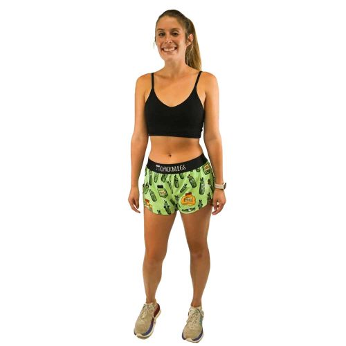 chicknlegs womens 1.5 inch pickle running shorts front