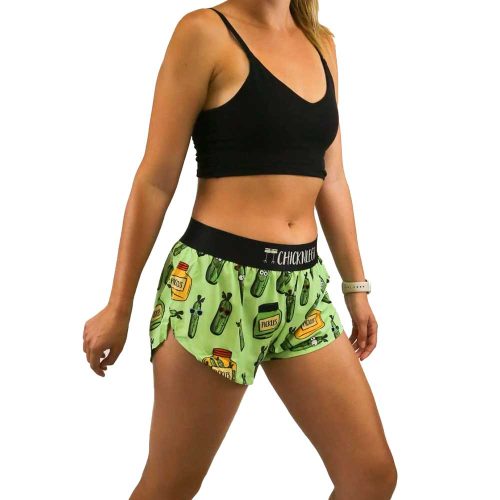 chicknlegs womens 1.5 inch pickle running shorts side 2