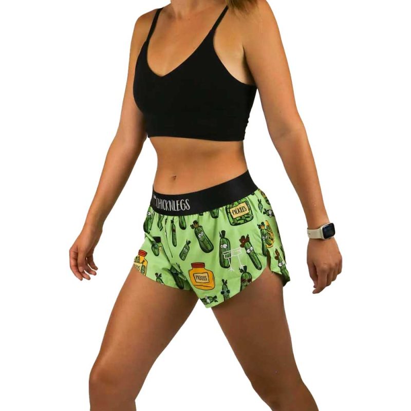 chicknlegs womens 1.5 inch pickle running shorts side