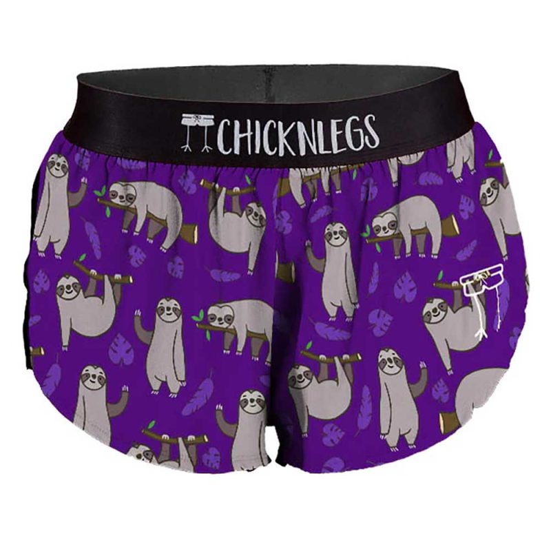 chicknlegs womens 1.5 inch split shorts sloths ghost image