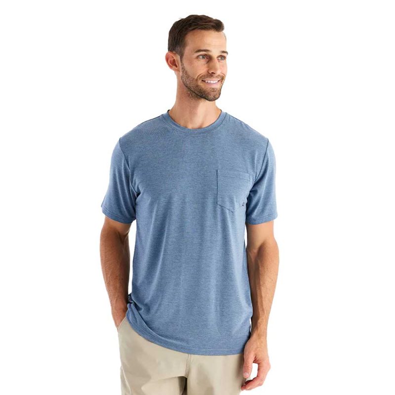 flex pocket tee heather deepwater men 1