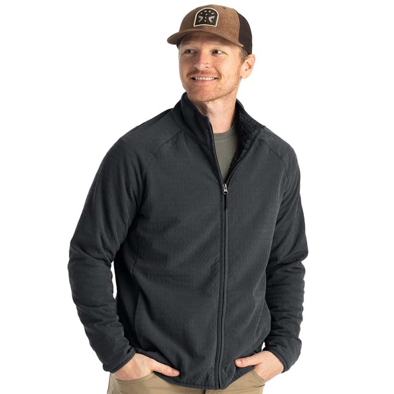 gridback fleece jacket black sand men 1